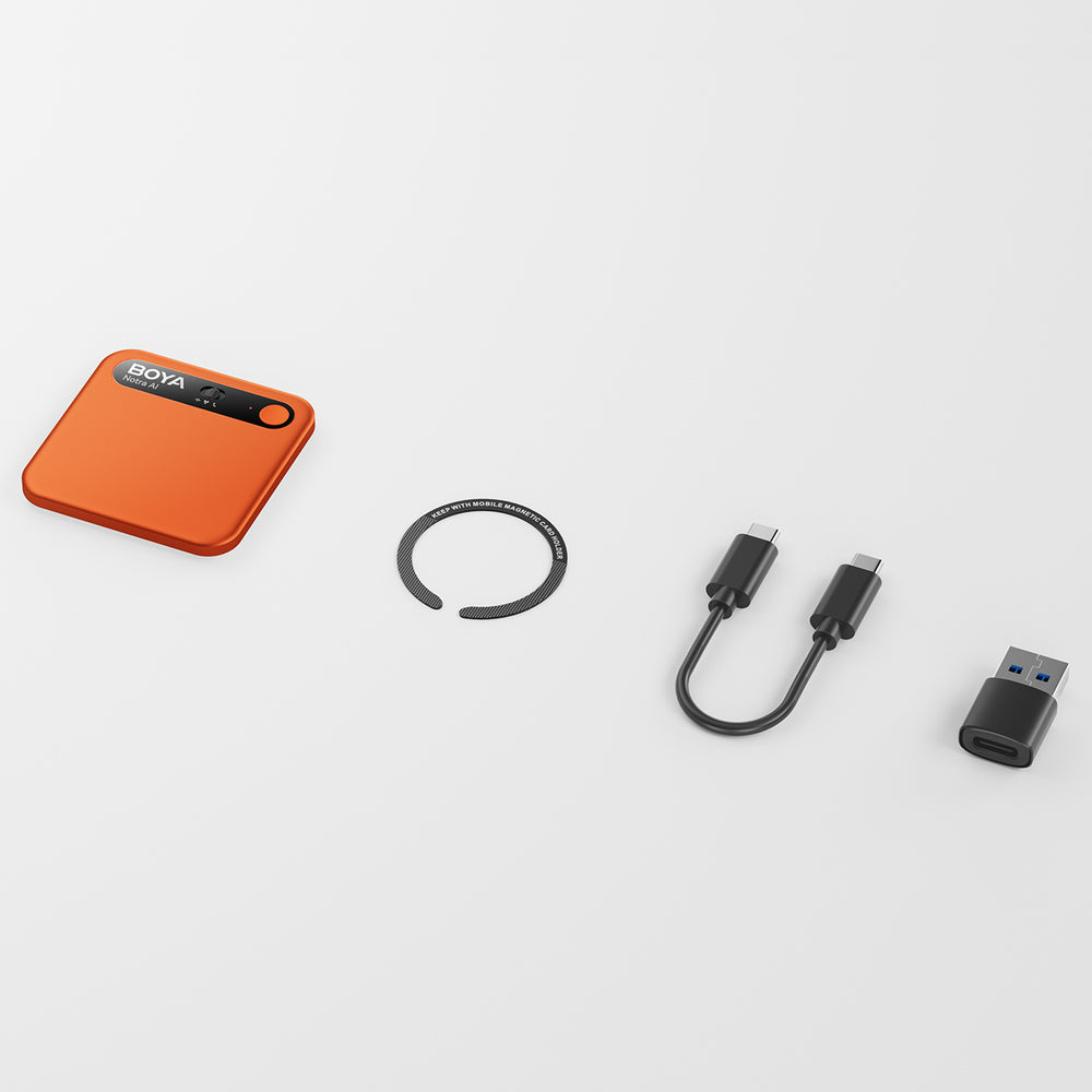 BOYA Notra Voice Recorder with AI Transcription - Orange_8