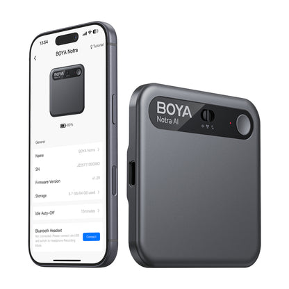 BOYA Notra Voice Recorder with AI Transcription - Black_0
