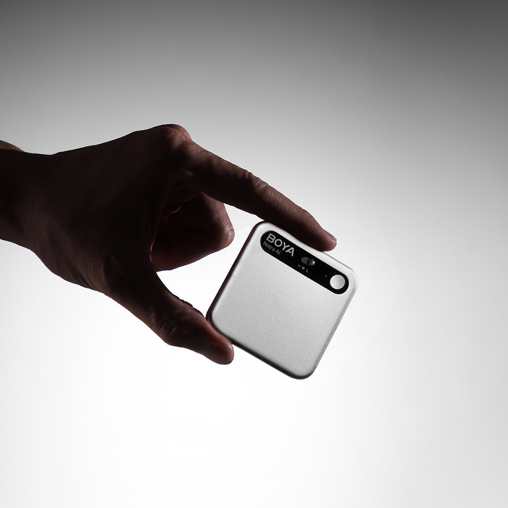 BOYA Notra Voice Recorder with AI Transcription - Silver_9