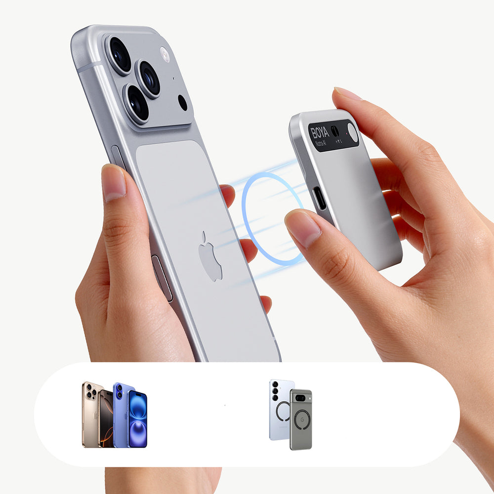 BOYA Notra Voice Recorder with AI Transcription - Silver_12