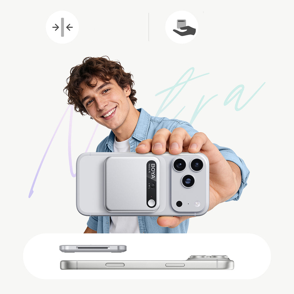 BOYA Notra Voice Recorder with AI Transcription - Silver_11
