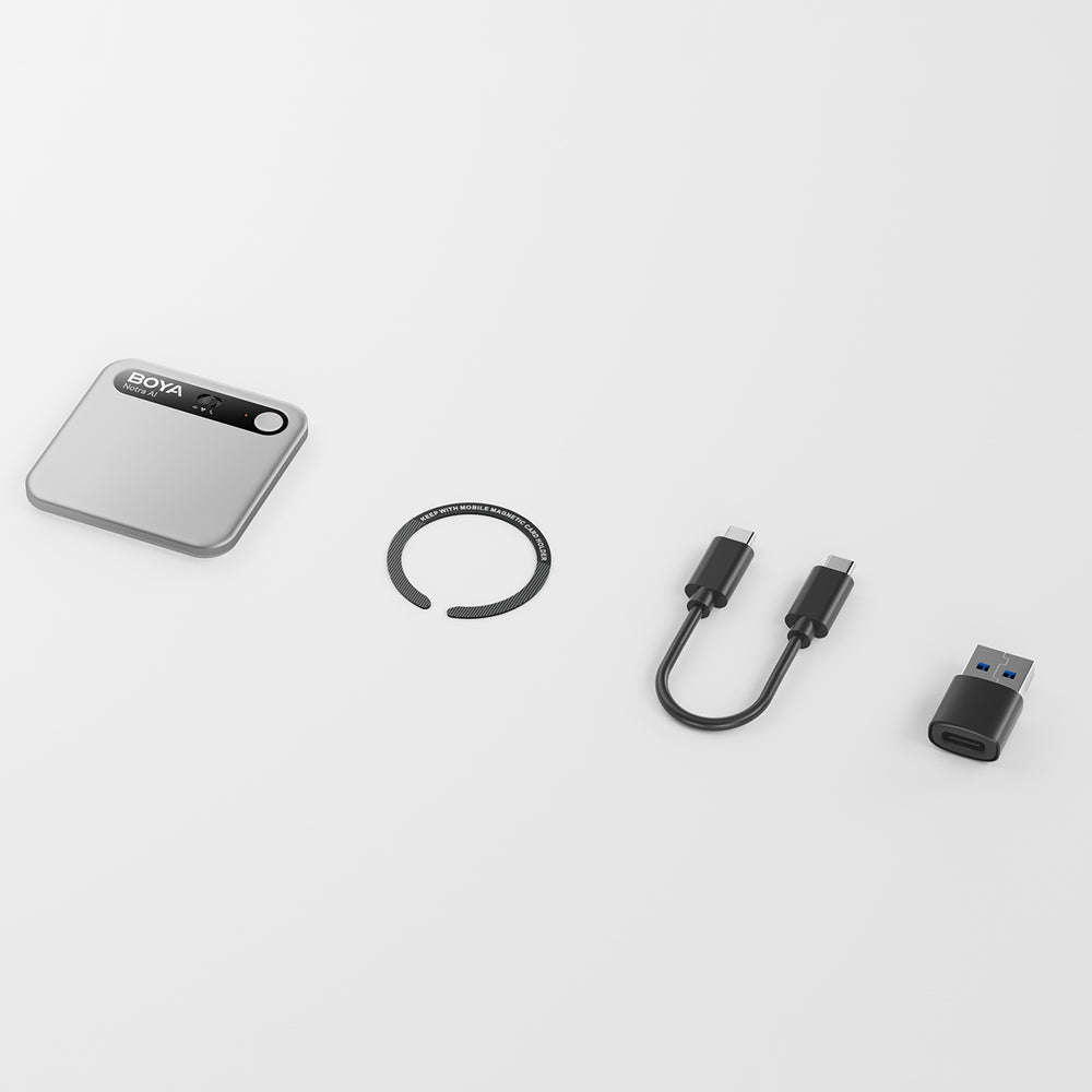 BOYA Notra Voice Recorder with AI Transcription - Silver_8
