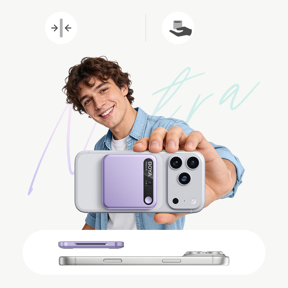 BOYA Notra Voice Recorder with AI Transcription - Purple_13