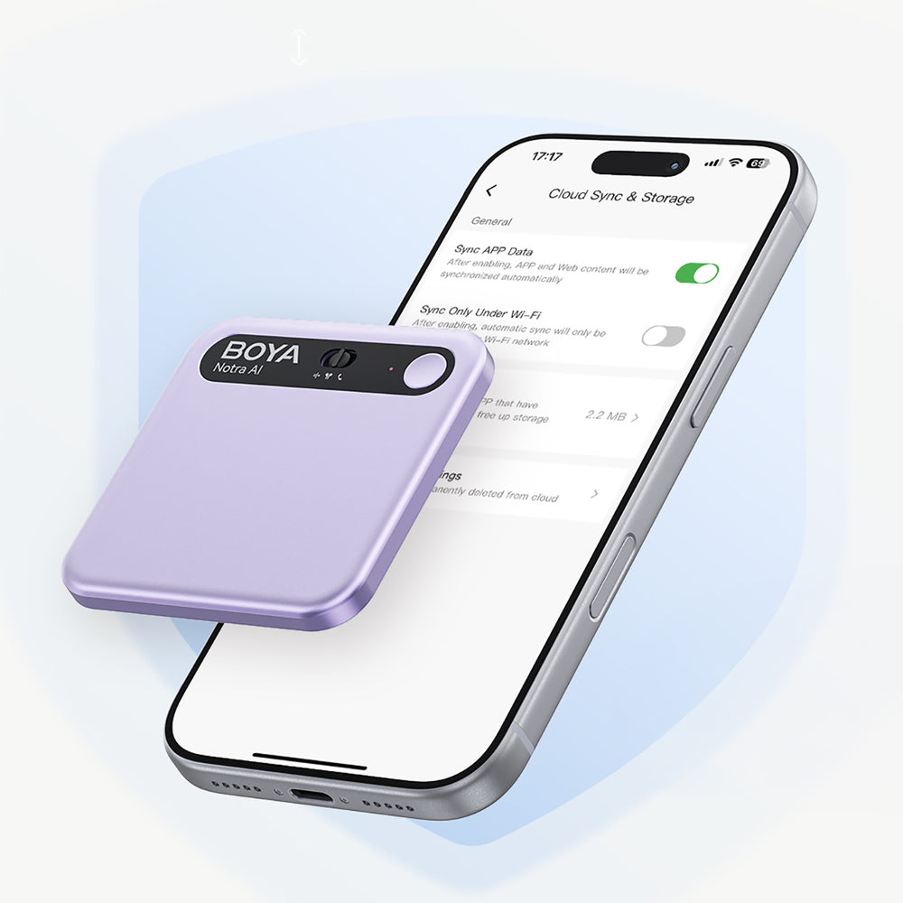 BOYA Notra Voice Recorder with AI Transcription - Purple_11