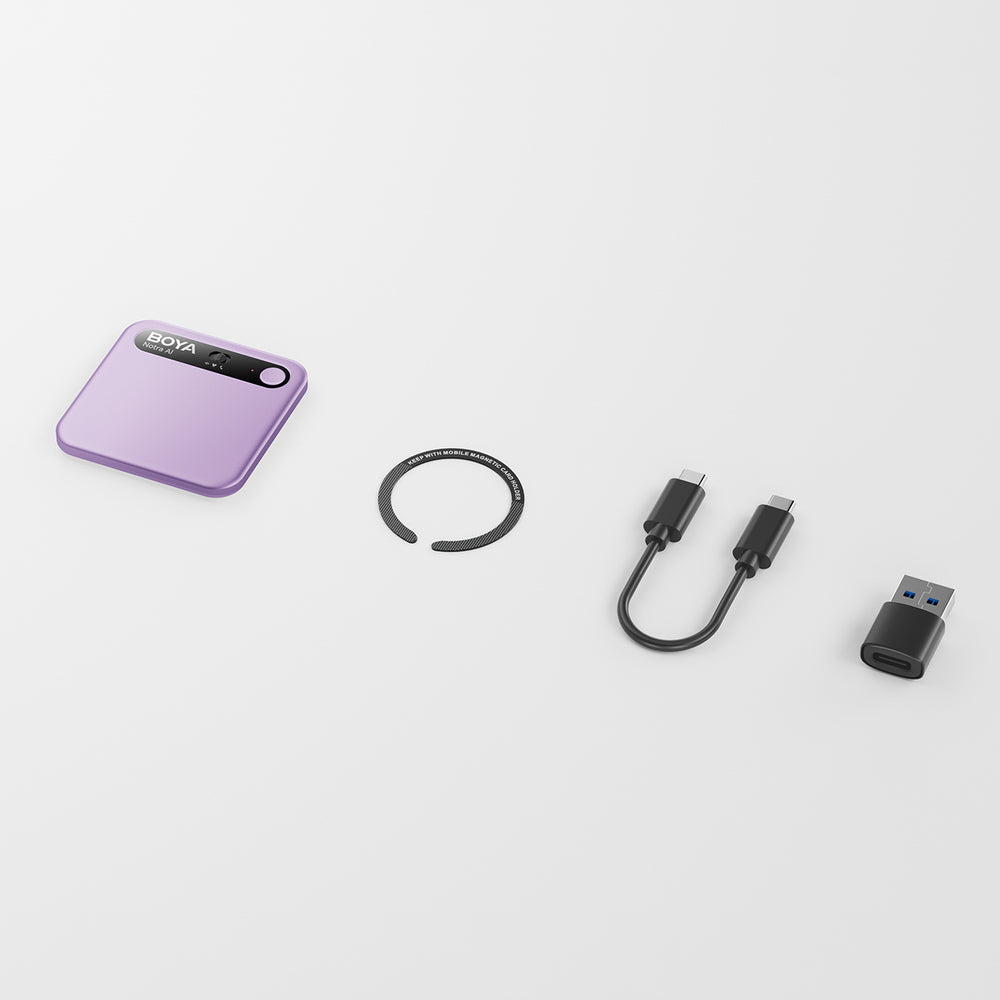 BOYA Notra Voice Recorder with AI Transcription - Purple_8