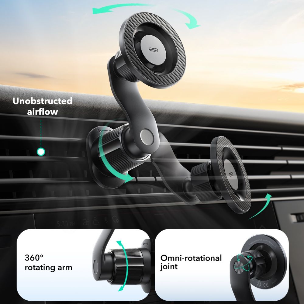 ESR OmniLock MagSafe Car Air Vent Mount - Black_5