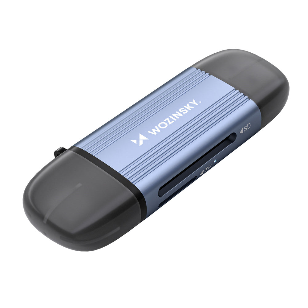 Wozinsky WCR-5G Memory Card Reader for SD and microSD USB-A 3.0 / USB-C 3.0 Aluminum - Gray_0
