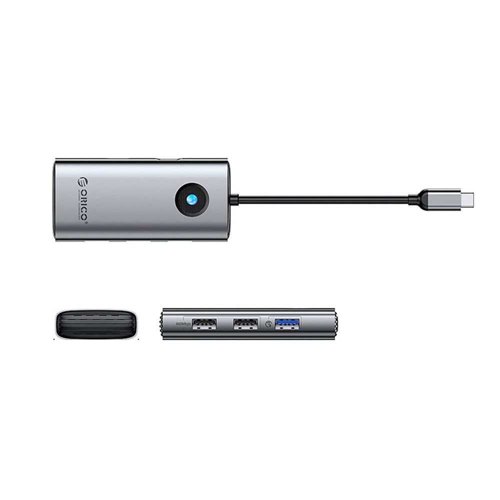 Orico PW11-5P USB-C Hub Docking Station 1x USB-A 3.0 + 2x USB-A 2.0 + 1x USB-C PD + 1x HDMI - Gray_1