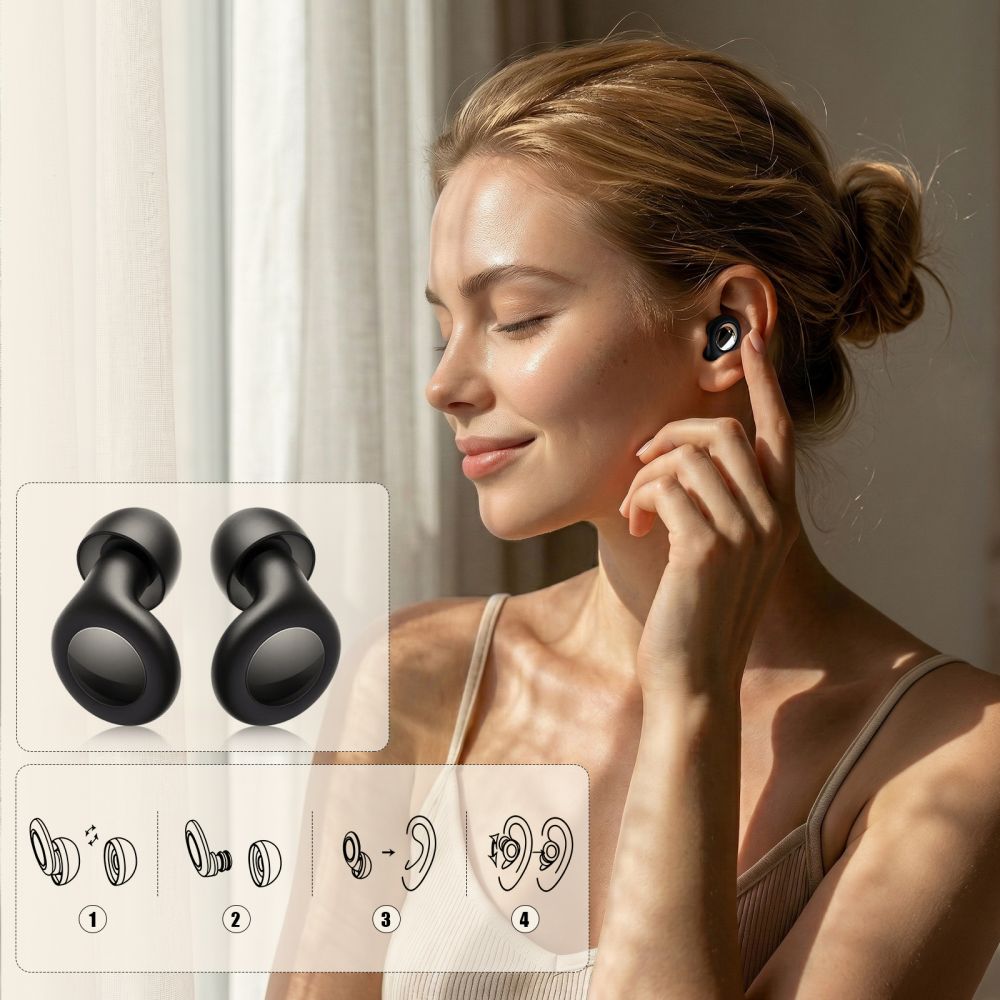 Tech-Protect QuietFit Silicone Earplugs with Acoustic Filter - Black_3