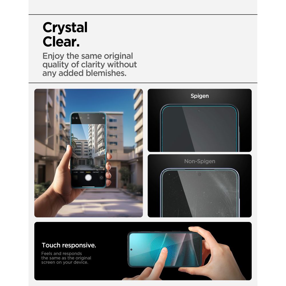 Front Cover Clear Screen Protector Spigen GlastR EZ FIT HD for Samsung Galaxy A37 5G / Galaxy A36 A366 AGL11365 _2