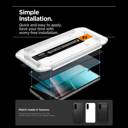 Front Cover Clear Screen Protector Spigen GlastR EZ FIT HD for Samsung Galaxy A37 5G / Galaxy A36 A366 AGL11365 _4
