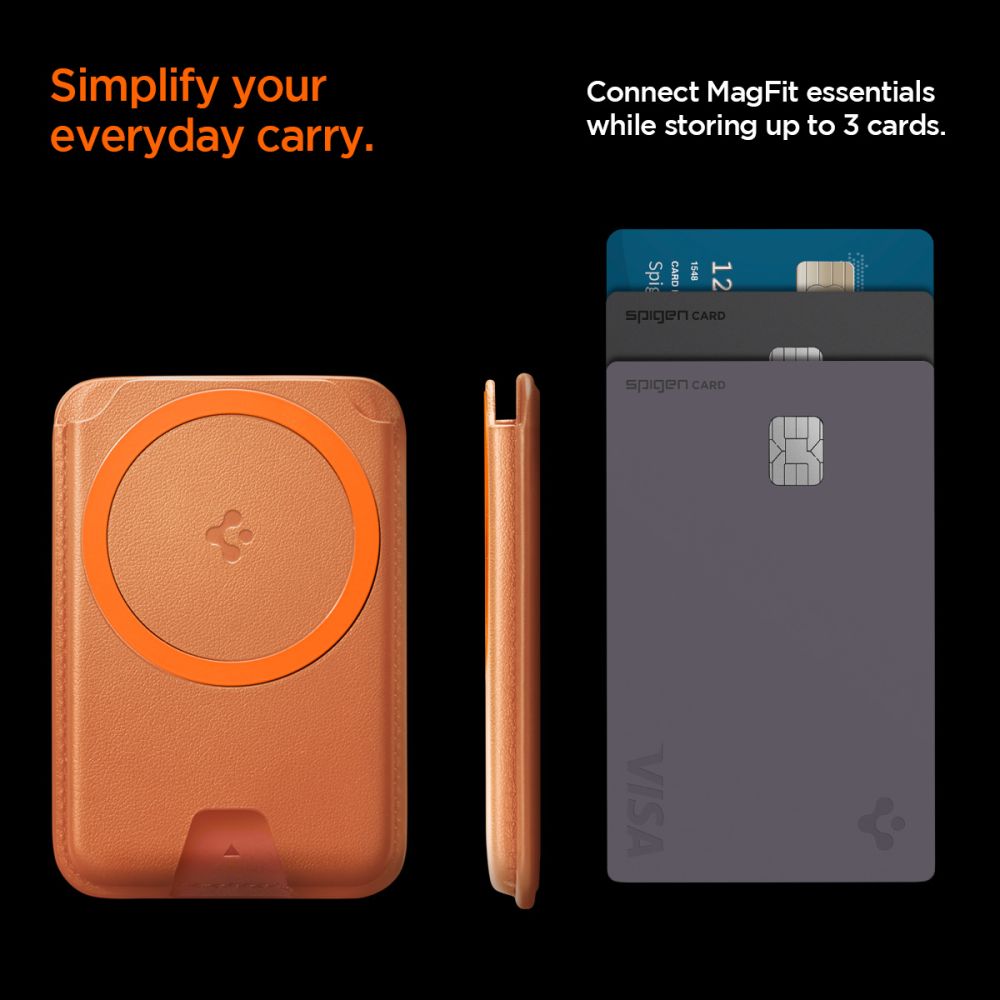 Spigen Valentinus MagFit+ MagSafe Magnetic Phone Wallet - Orange_9