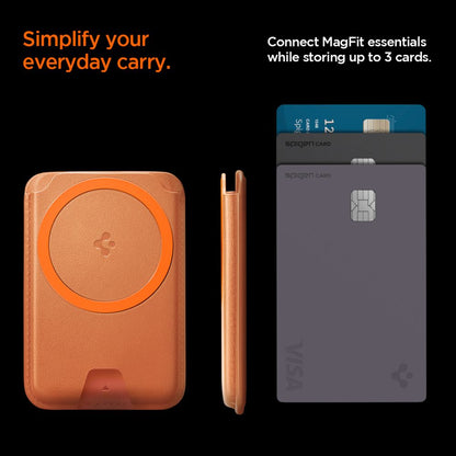 Spigen Valentinus MagFit+ MagSafe Magnetic Phone Wallet - Orange_9