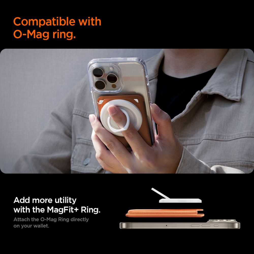 Spigen Valentinus MagFit+ MagSafe Magnetic Phone Wallet - Orange_10