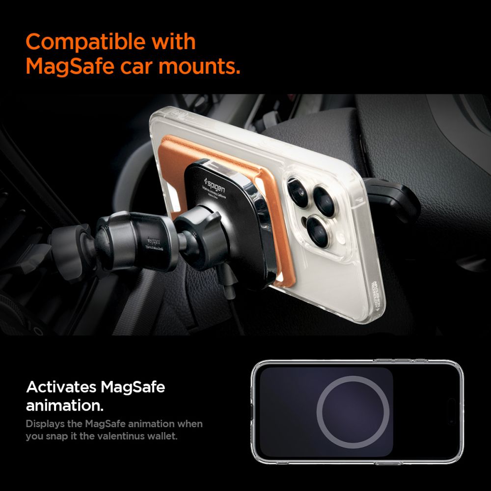 Spigen Valentinus MagFit+ MagSafe Magnetic Phone Wallet - Orange_11