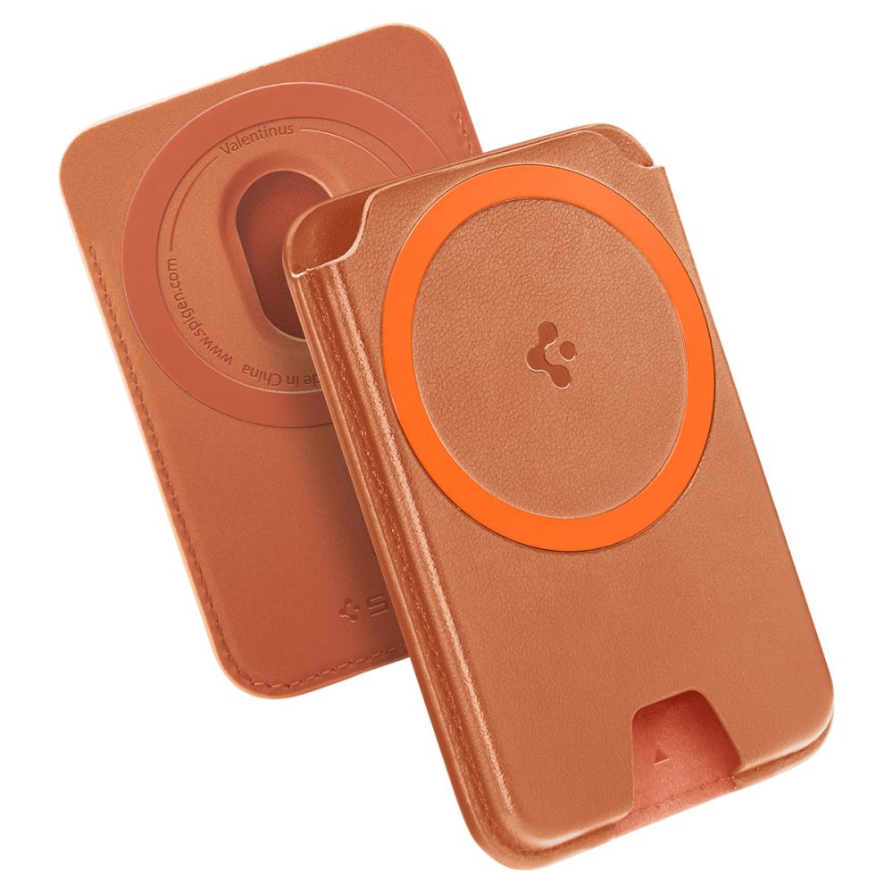 Spigen Valentinus MagFit+ MagSafe Magnetic Phone Wallet - Orange_3