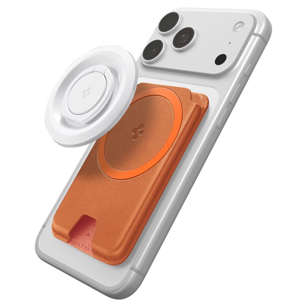 Spigen Valentinus MagFit+ MagSafe Magnetic Phone Wallet - Orange_6