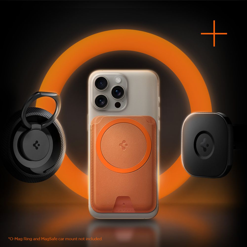 Spigen Valentinus MagFit+ MagSafe Magnetic Phone Wallet - Orange_8