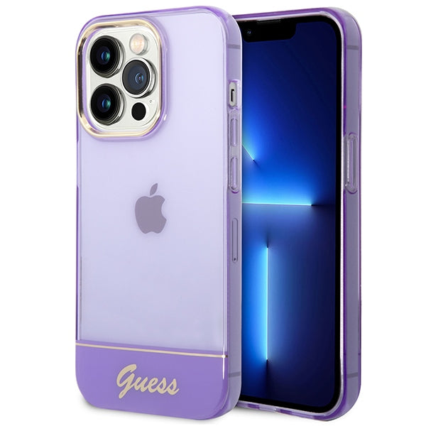 Etui Guess Translucent na iPhone 14 Pro Max - fioletowe_0