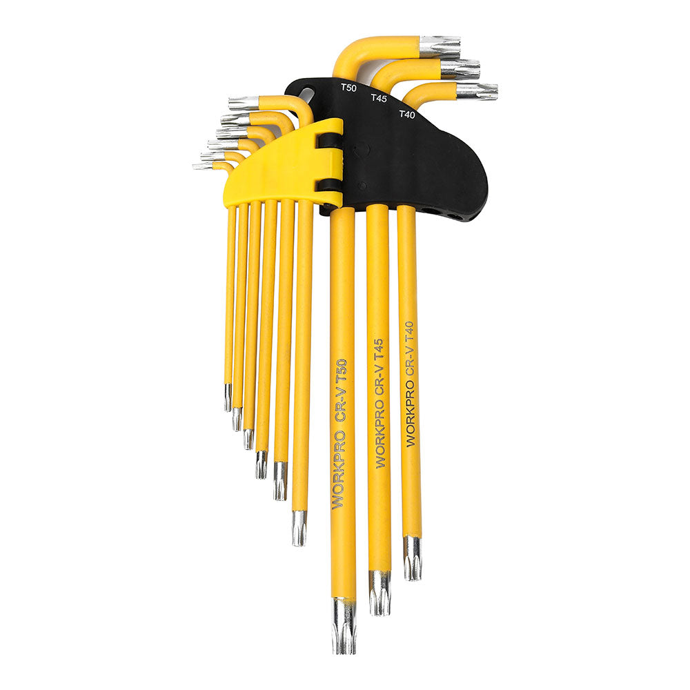 Chaves torx longas, conjunto de 9 peÃ§as, seguranÃ§a. workpro_0