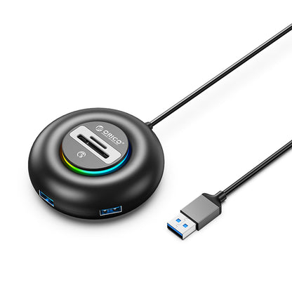 Orico YXR5-U3 RGB USB Hub 4-Port USB-A 3.0 with SD and microSD Card Reader 0.3m - Black_0