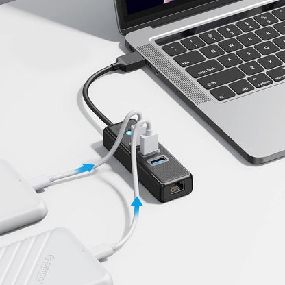 Orico PW3UR25-U3 USB Hub 4-Port 3x USB-A 3.0 1x RJ45 2.5G Ethernet 0.15m - Black_1