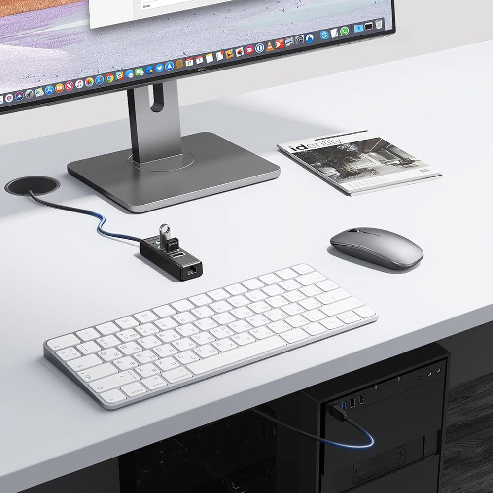 Orico PW3UR25-U3 USB Hub 4-Port 3x USB-A 3.0 1x RJ45 2.5G Ethernet 0.5m - Black_1