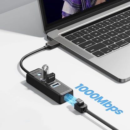 Orico PW3UR25-U3 USB Hub 4-Port 3x USB-A 3.0 1x RJ45 2.5G Ethernet 0.5m - Black_4
