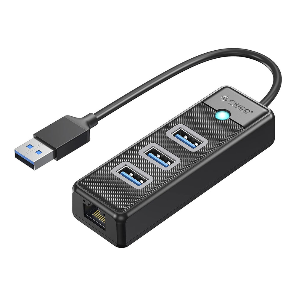 Orico PW3UR25-U3 USB Hub 4-Port 3x USB-A 3.0 1x RJ45 2.5G Ethernet 1.8m - Black_0