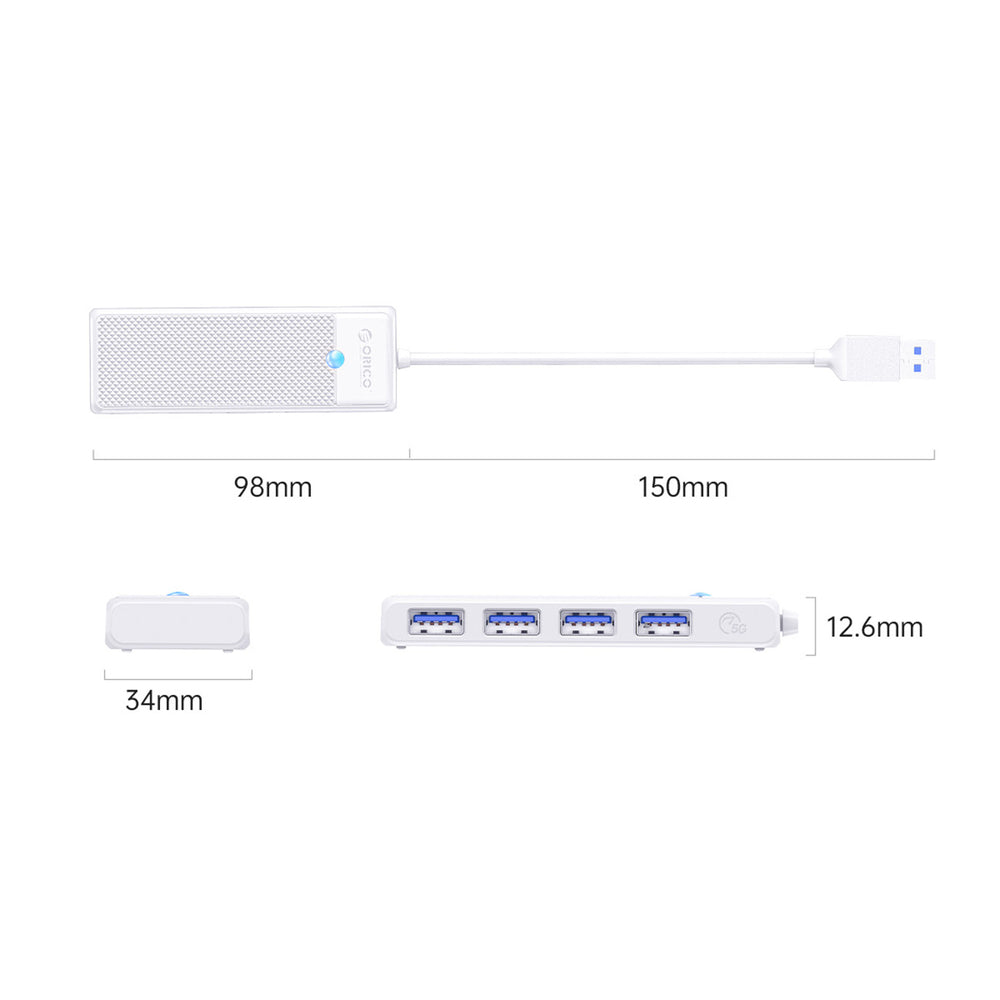 Orico PAPW4A-U3 USB Hub 4-port 4x USB-A 3.0 1.8 m - white_1
