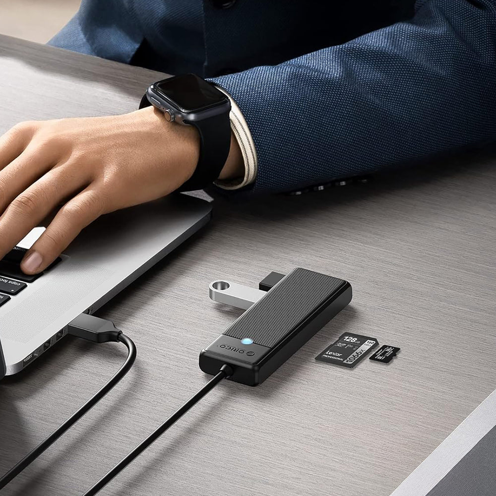 Orico PAPW3AT-U3 USB Hub 4-port 3x USB-A 3.0 with microSD/SD card reader 1 m - black_6