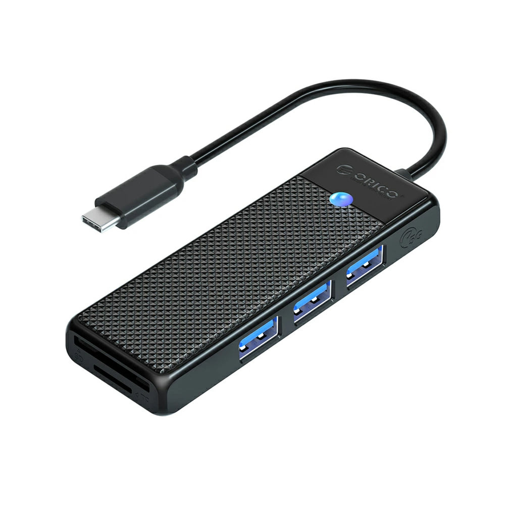 Orico PAPW3AT-U3 USB Hub 4-port 3x USB-A 3.0 with microSD/SD card reader 1.8 m - black_0