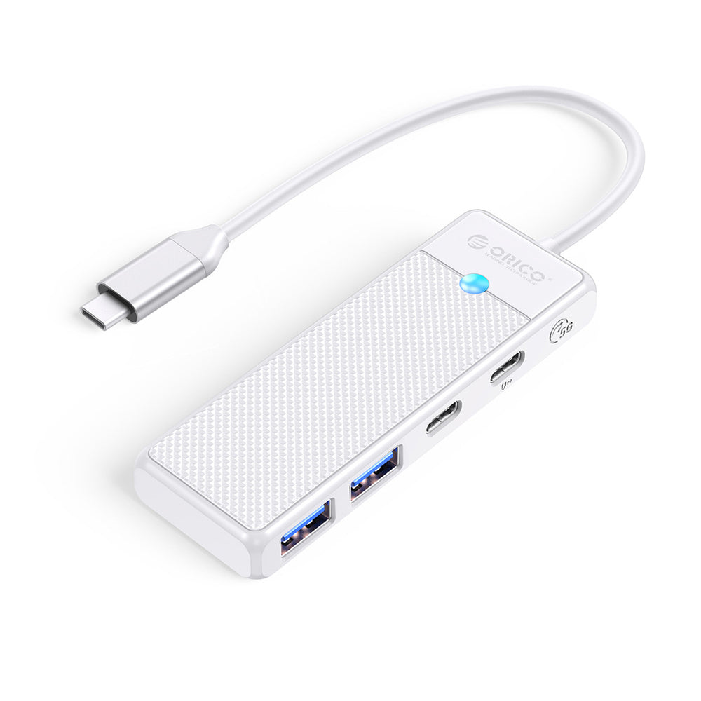 Orico PAPW2AC-C3 USB Hub 4-port 2x USB-A 3.0 1x USB-C 3.0 with USB-C PD 100W charging 0.15m - white_0