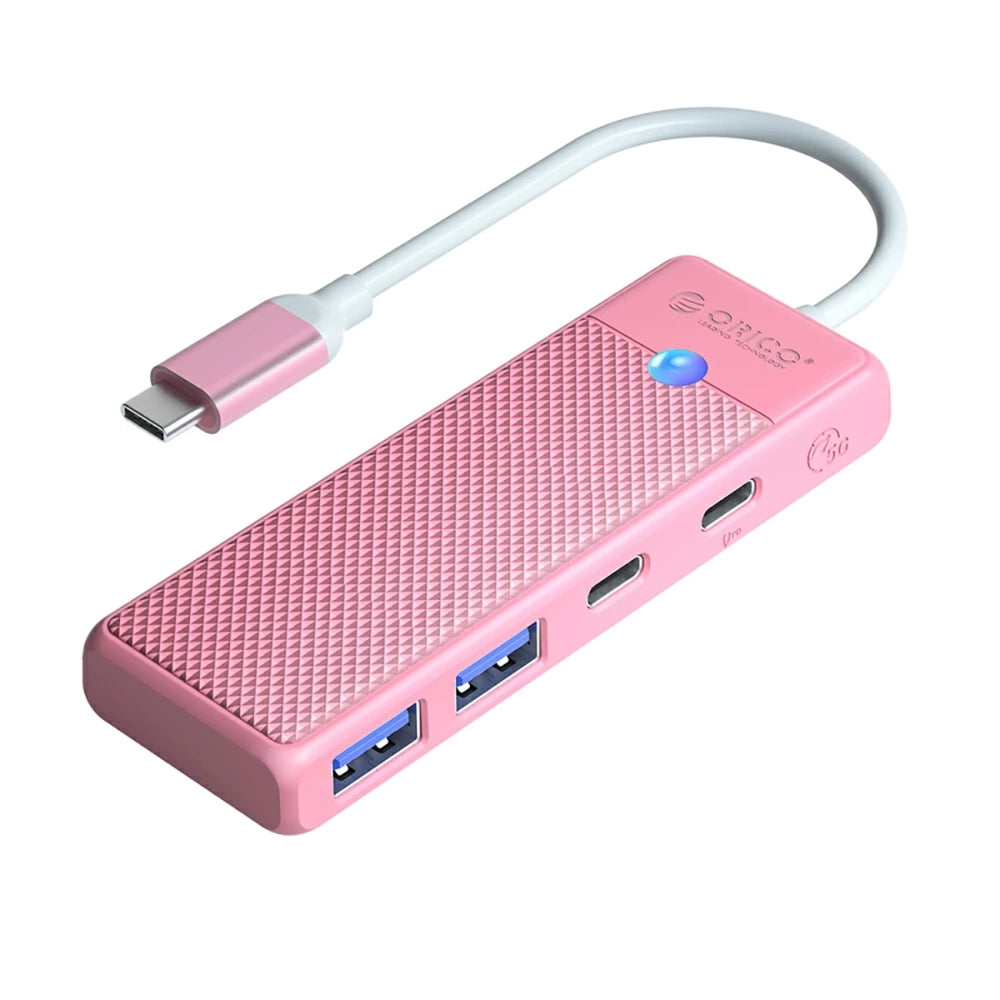Orico PAPW2AC-C3-C3 USB Hub 4-port 2x USB-A 3.0 1x USB-C 3.0 with USB-C PD 100W charging 0.15m - pink_0