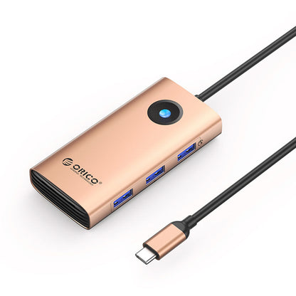 Orico PW11 6in1 USB-C Docking Station 3x USB-A 3.0 1x USB-C PD 100W 1x HDMI 4K 30Hz 1x RJ45 2.5G Ethernet - Rose Gold_0