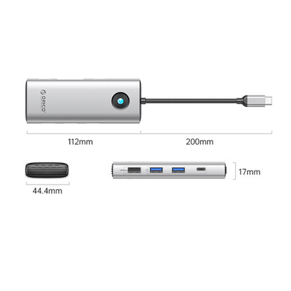 Orico PW11 8in1 USB-C Docking Station 2x USB-A 3.0 1x USB-A 2.0 1x USB-C 3.0 1x USB-C PD 100W 1x HDMI 4K 60Hz 1x VGA 1080P 60Hz 1x RJ45 Gigabit Ethernet - Silver_1