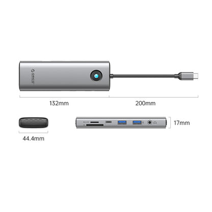 Orico PW11 9in1 USB-C Docking Station 2x USB-A 3.0 1x USB-C 3.0 1x USB-C PD 100 1x HDMI 4K 60Hz 1x microSD/SD 1x RJ45 2.5G Ethernet 1x Audio 3.5 mm - Gray_1