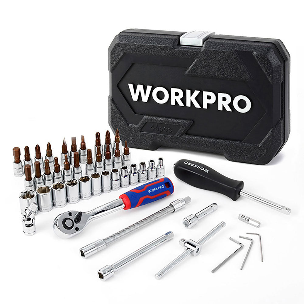 Chaves de soquete, conjunto de 46 peÃ§as, 1/4". workpro_0