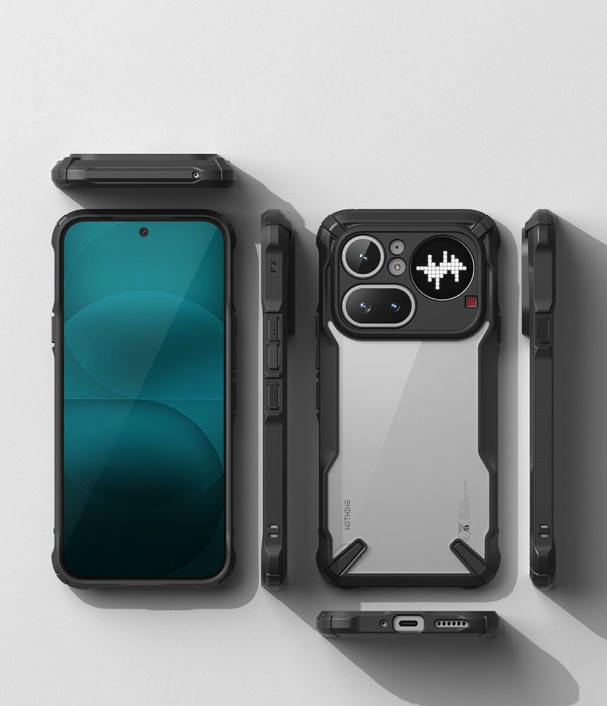 Ringke Fusion X case for Nothing Phone 4A Pro - transparent and black_4