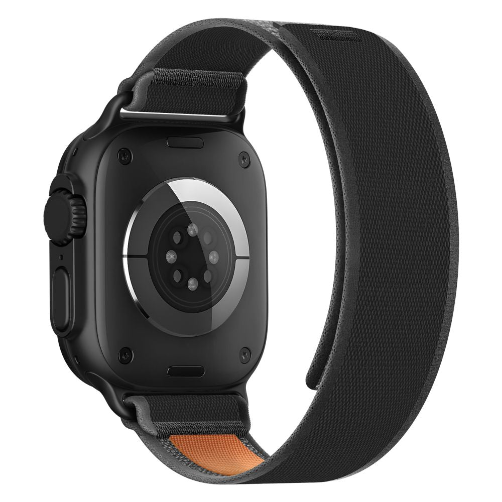 Tech-Protect Nylon Elite Strap for Apple Watch 44 / 45 / 46 / 49 mm - Black &amp; Orange_2