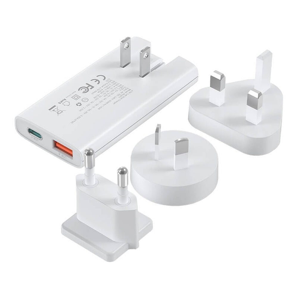 Choetech PD6011 65W GaN Ultra USB-C + USB-A Wall Charger - White_0