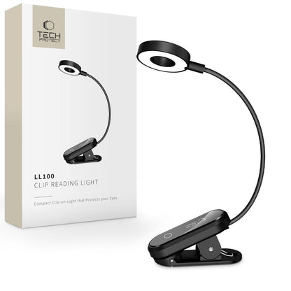 Tech-Protect LL100 Wireless Lamp with Clip + USB-A / USB-C Cable 30 cm - Black_0