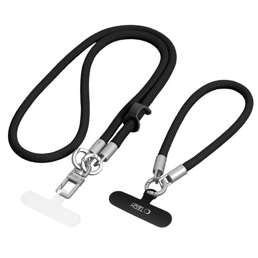 Tech-Protect C10S Rope Phone Lanyard - Black and Titanium_0