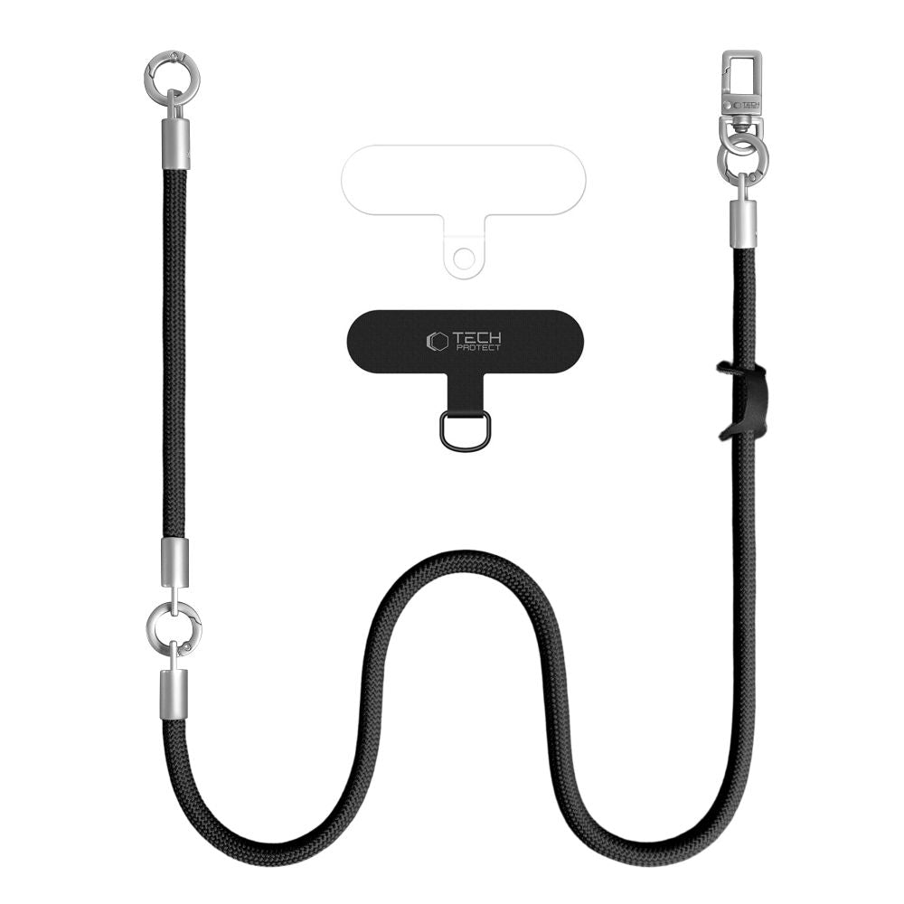 Tech-Protect C10S Rope Phone Lanyard - Black and Titanium_1