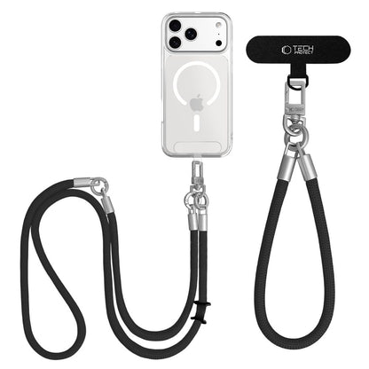 Tech-Protect C10S Rope Phone Lanyard - Black and Titanium_2