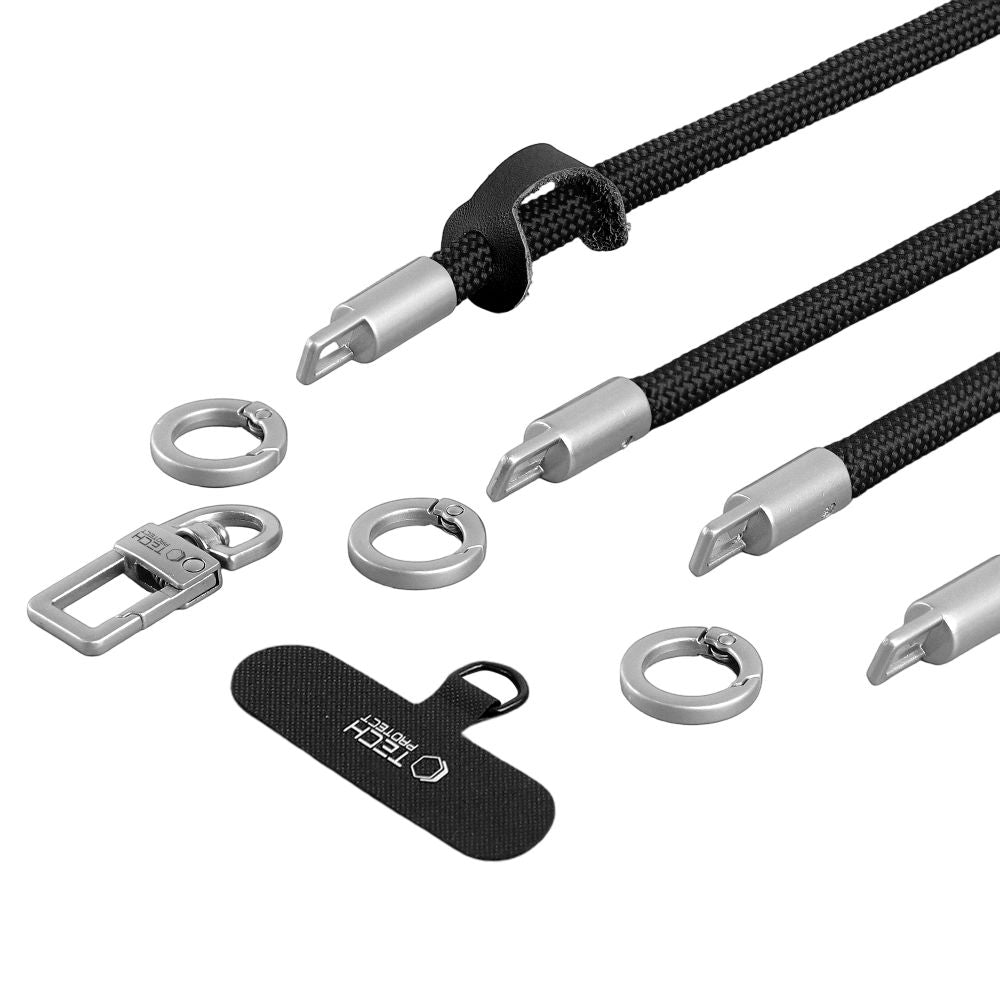 Tech-Protect C10S Rope Phone Lanyard - Black and Titanium_4