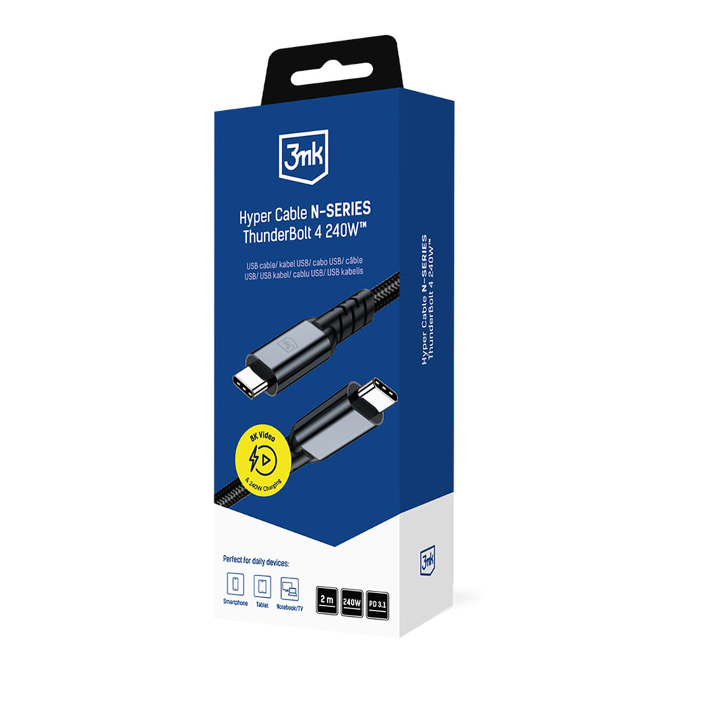 3mk Hyper Cable N-SERIES USB-C / USB-C Thunderbolt 4 2m 48V / 5A 40Gb/s 240W 8K60Hz - black_7