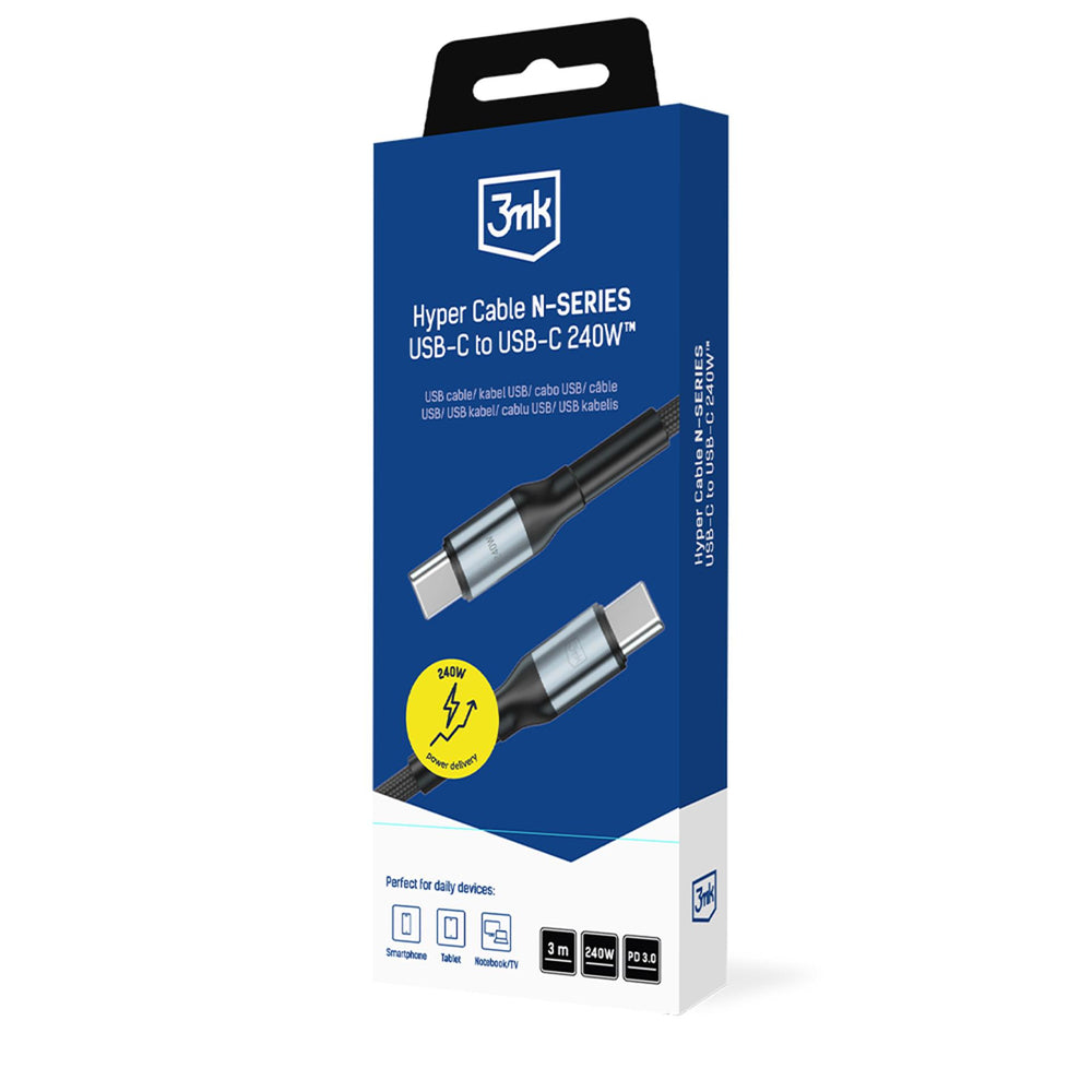 3mk Hyper Cable N-SERIES USB-C / USB-C 3m PD 3.0 QC 3.0 48V / 5A 240W - black_7