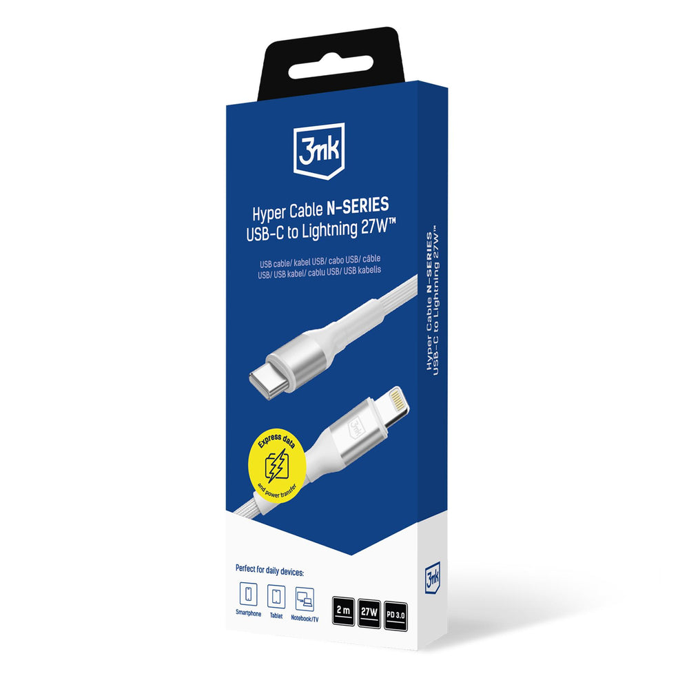 3mk Hyper Cable N-SERIES USB-C / Lightning 2m PD 3.0 9V / 3A 27W - white_7