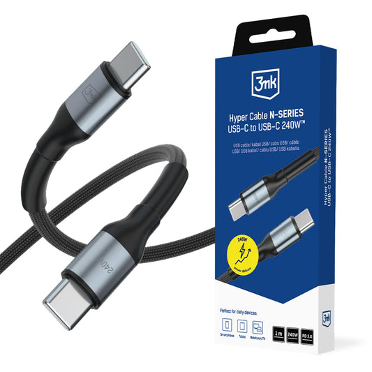 3mk Hyper Cable N-SERIES USB-C / USB-C 1m PD 3.0 QC 3.0 48V / 5A 240W - black_0